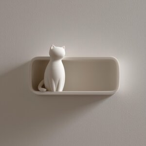 Étagère murale chat minimaliste imprimée en 3D