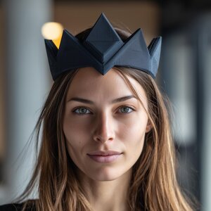 Coiffe couronne fantasy géométrique imprimée en 3D
