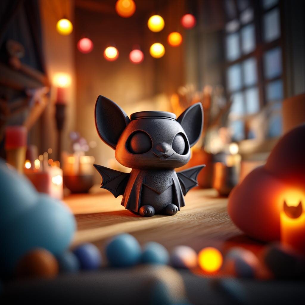 Urne commémorative chauve-souris avec couvercle | Objet souvenir imprimé en 3D