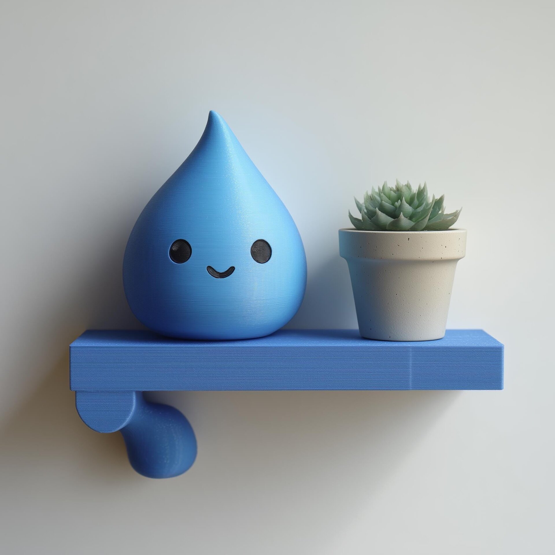 Étagère murale imprimée en 3D goutte d'eau