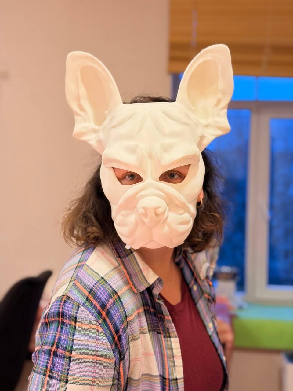 Masque de costume Bouledogue français imprimé en 3D