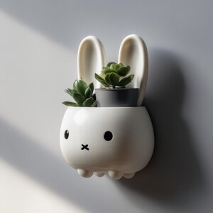 Étagère murale cache-pot lapin imprimée en 3D | Présentation de plante mignonne