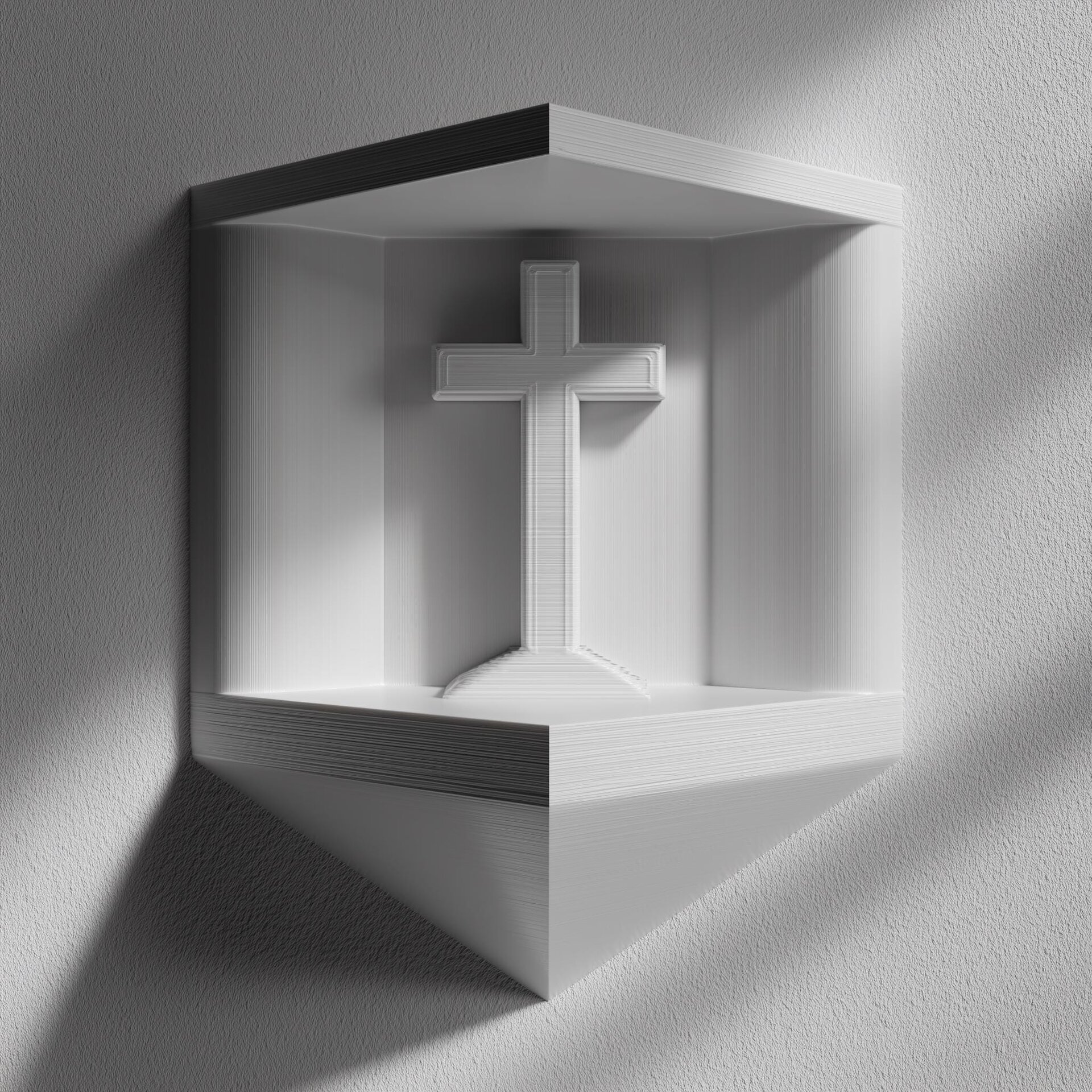 Étagère murale niche de prière croix imprimée en 3D