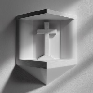 Étagère murale niche de prière croix imprimée en 3D