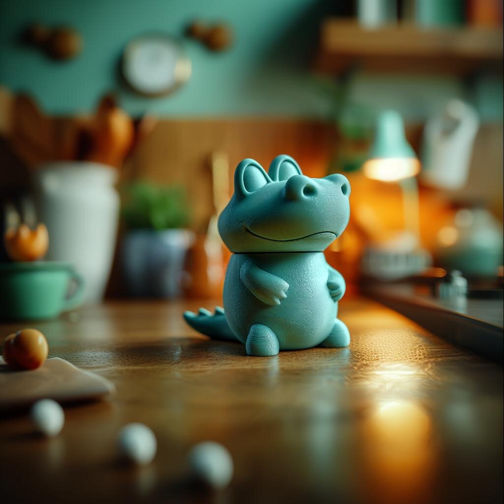 Urne commémorative alligator avec couvercle | Objet souvenir imprimé en 3D