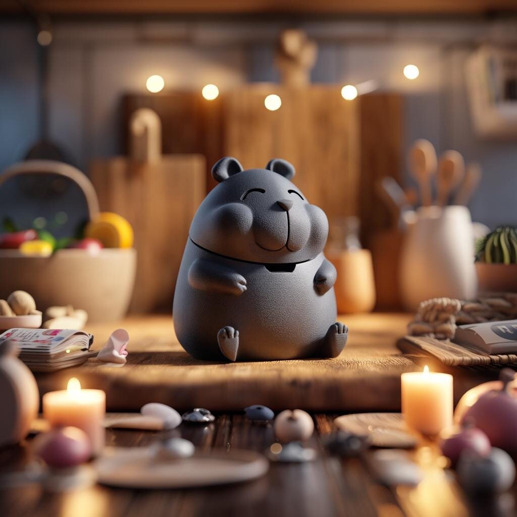 Urne commémorative hamster dodu imprimée en 3D