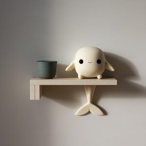 Étagère murale personnage de baleine imprimée en 3D