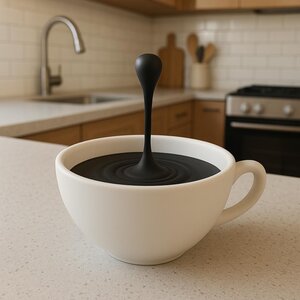 Décoration goutte de café flottante imprimée en 3D