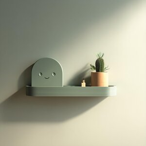 Étagère murale personnage souriant imprimée en 3D