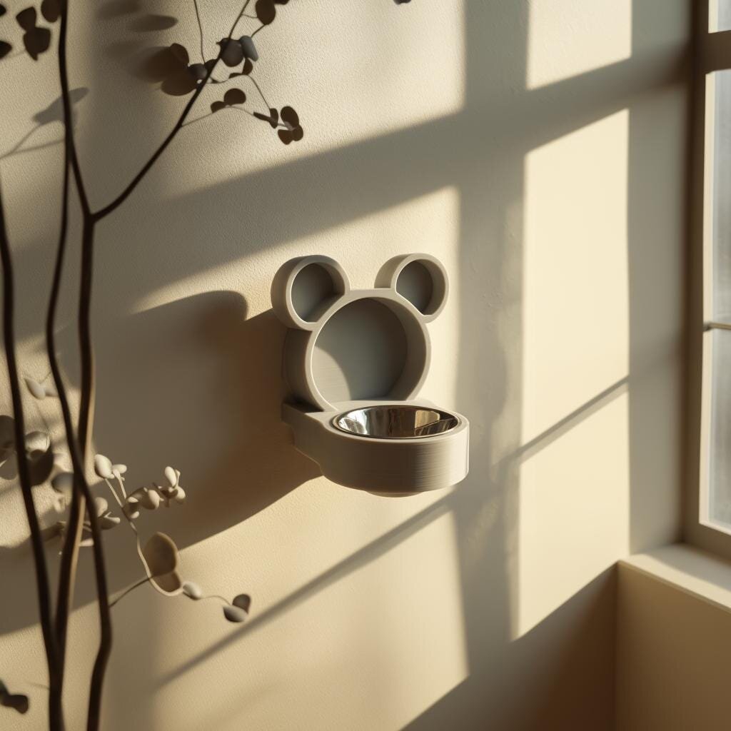 Support mural pour gamelle en forme d'ours imprimé en 3D