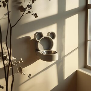 Support mural pour gamelle en forme d'ours imprimé en 3D