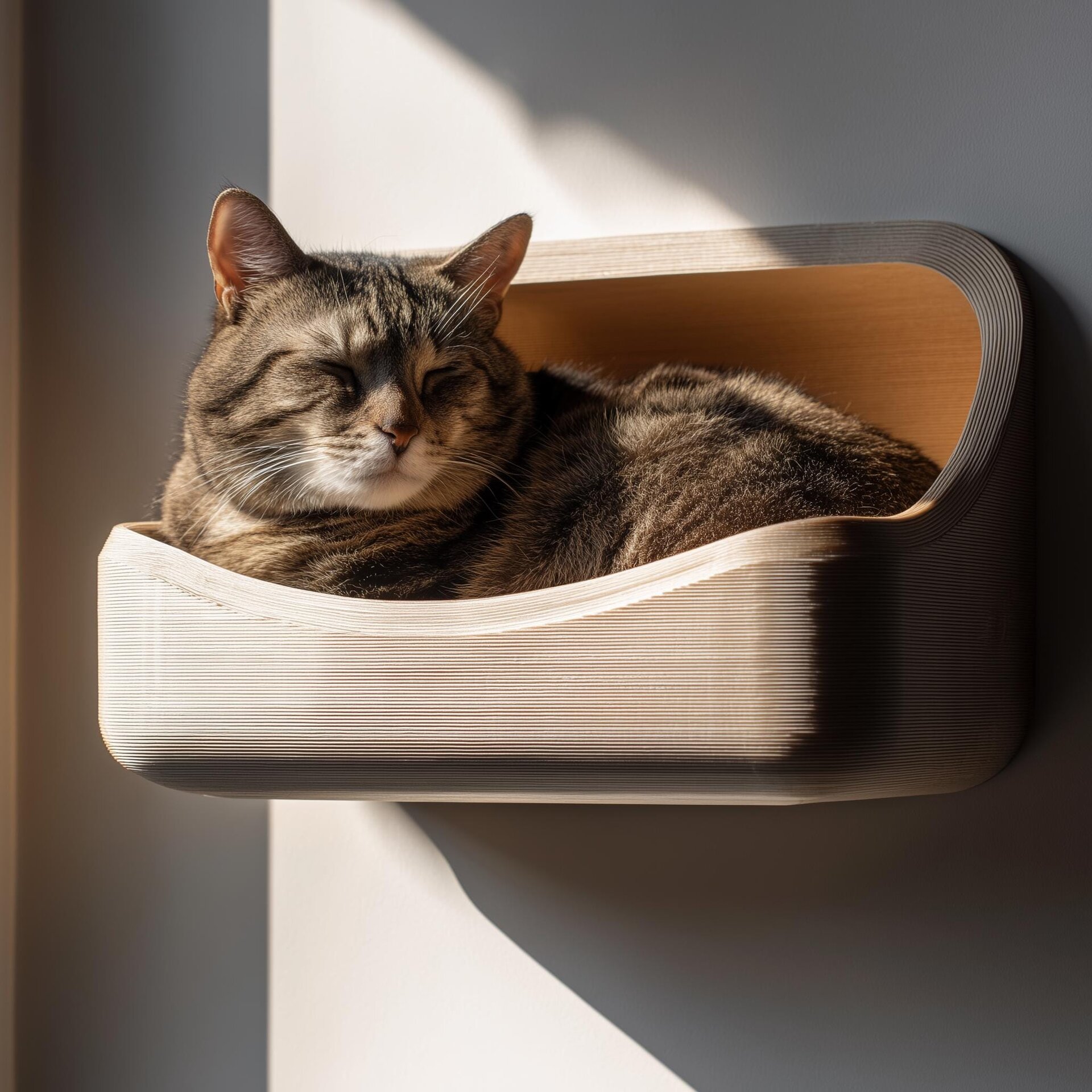 Étagère-lit murale minimaliste pour chat imprimée en 3D | Chaise longue flottante