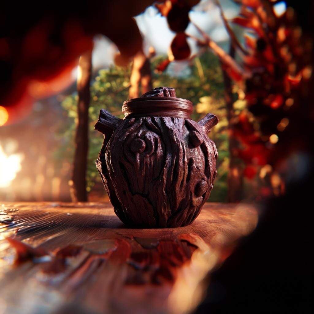 Urne commémorative souche forestière | Objet souvenir imprimé en 3D