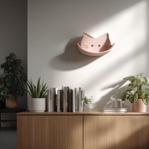 Étagère murale visage de chat imprimée en 3D