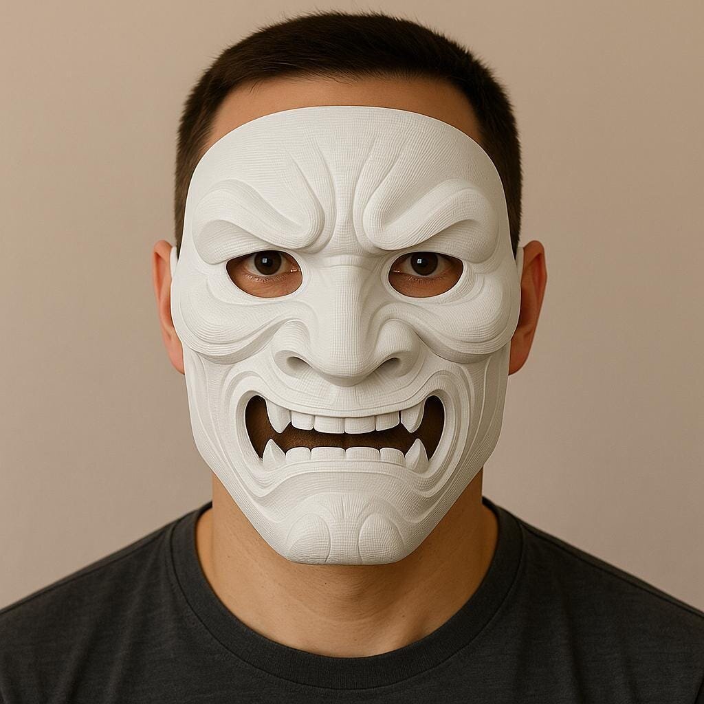 Masque Oni samouraï imprimé en 3D | Accessoire de folklore japonais