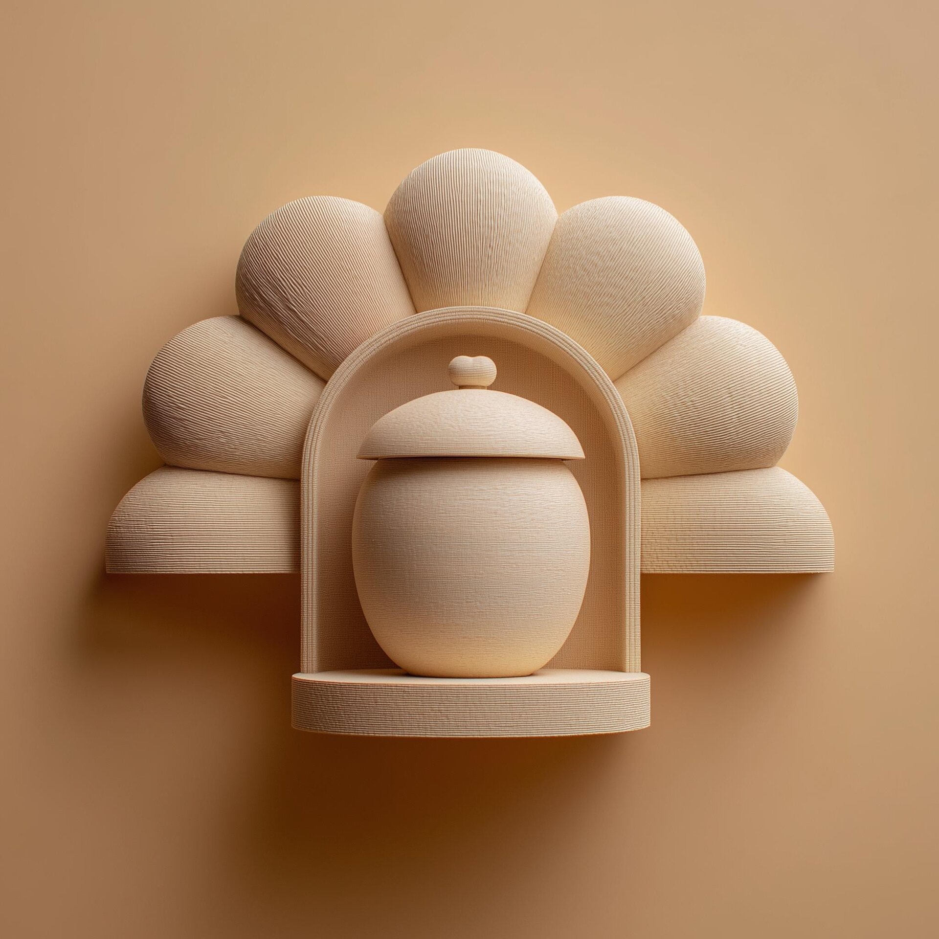 Étagère murale commémorative fleur imprimée en 3D avec urne