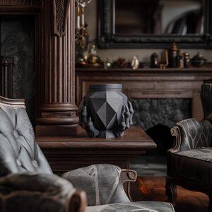 Urne commémorative griffe dark fantasy imprimée en 3D