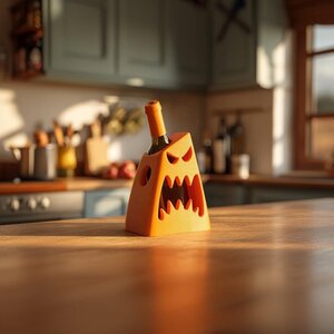 Porte-bouteille monstre anguleux imprimé en 3D | Présentoir géométrique