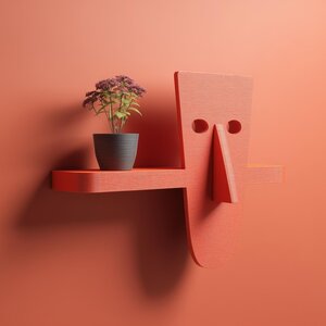 Étagère murale visage de personnage tentaculaire imprimée en 3D | Tablette fantastique
