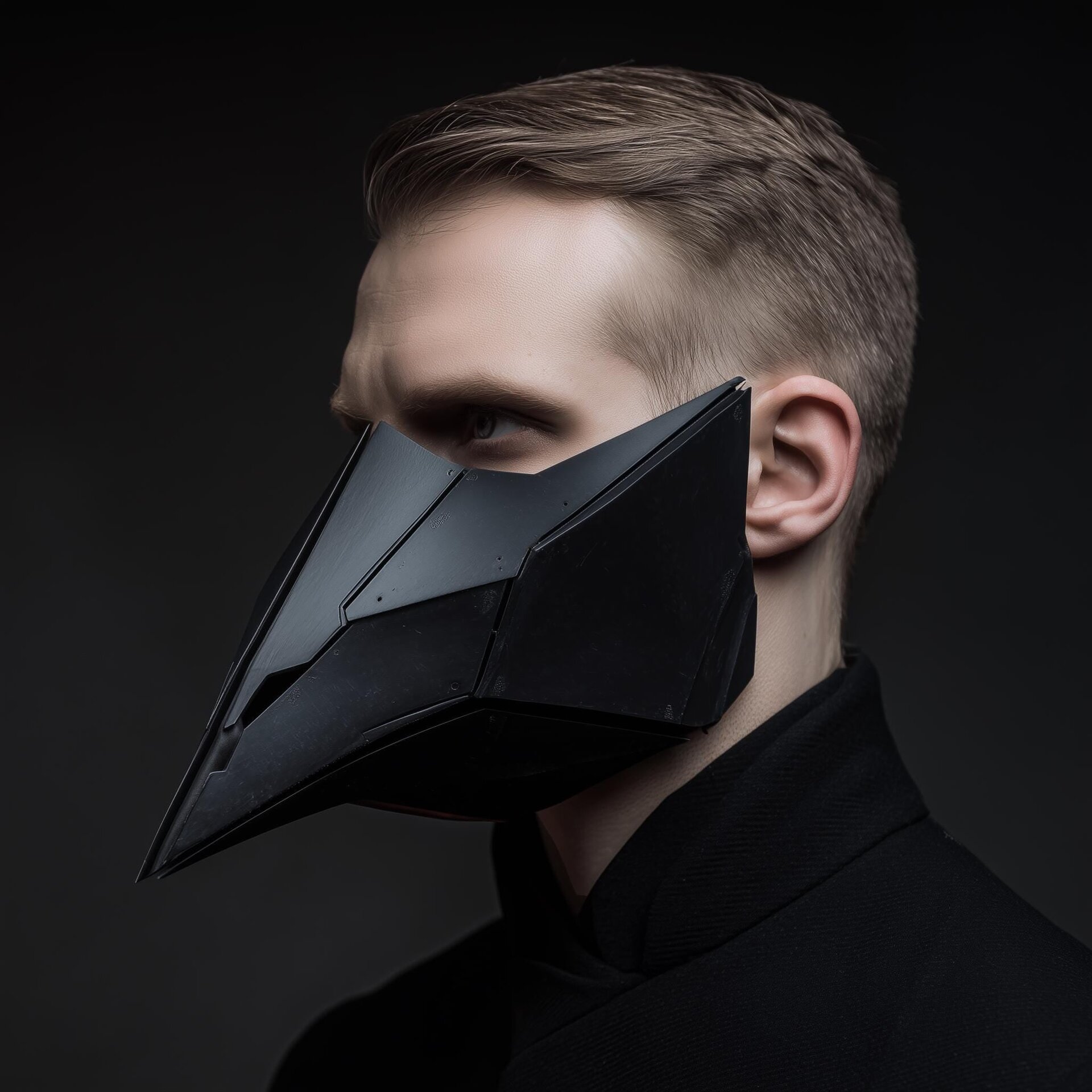 Masque corbeau techno imprimé en 3D