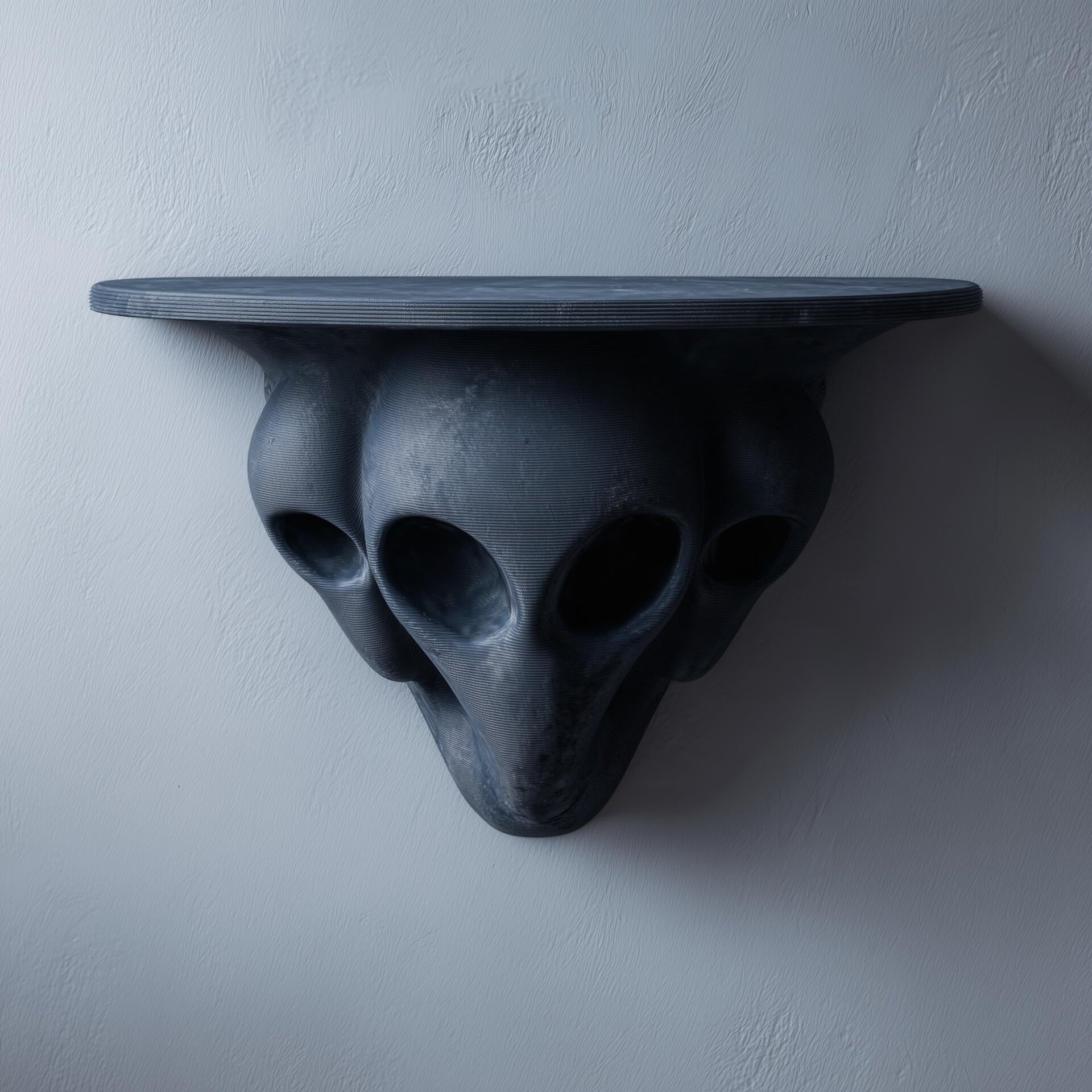 Étagère murale sci-fi à trois figures imprimée en 3D