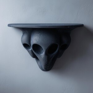 Étagère murale sci-fi à trois figures imprimée en 3D