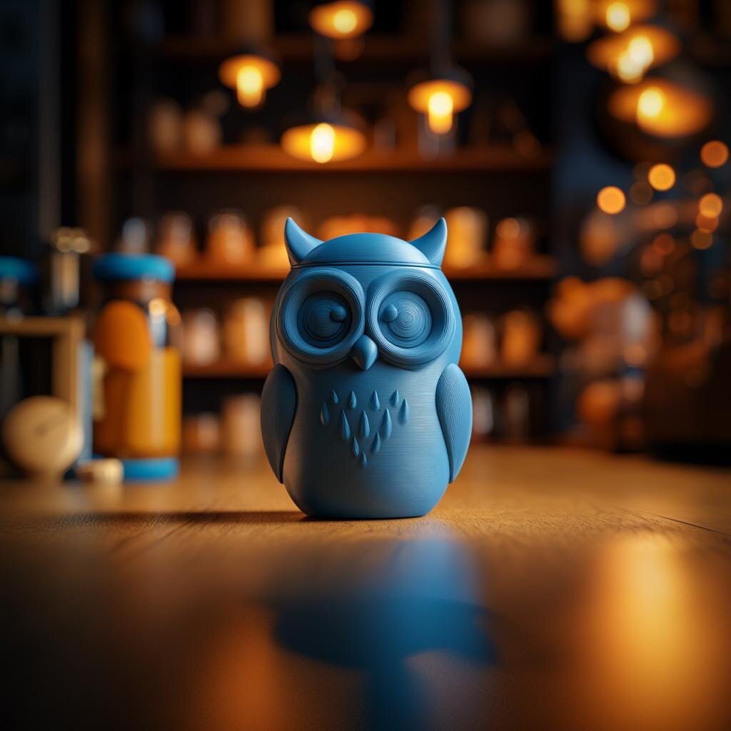 Urne commémorative Hibou avec couvercle | Objet souvenir imprimé en 3D