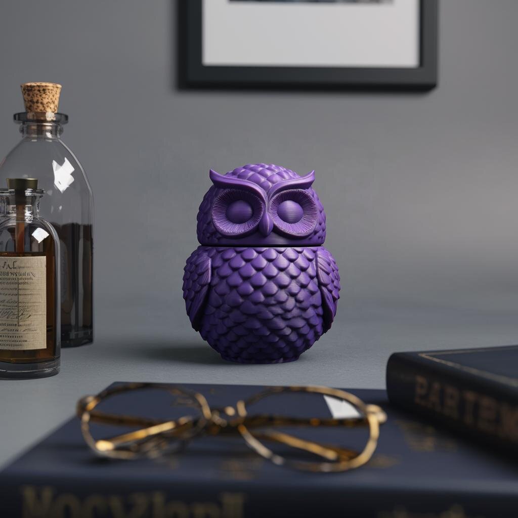 Urne commémorative hibou détaillée imprimée en 3D