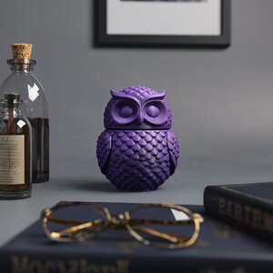 Urne commémorative hibou détaillée imprimée en 3D
