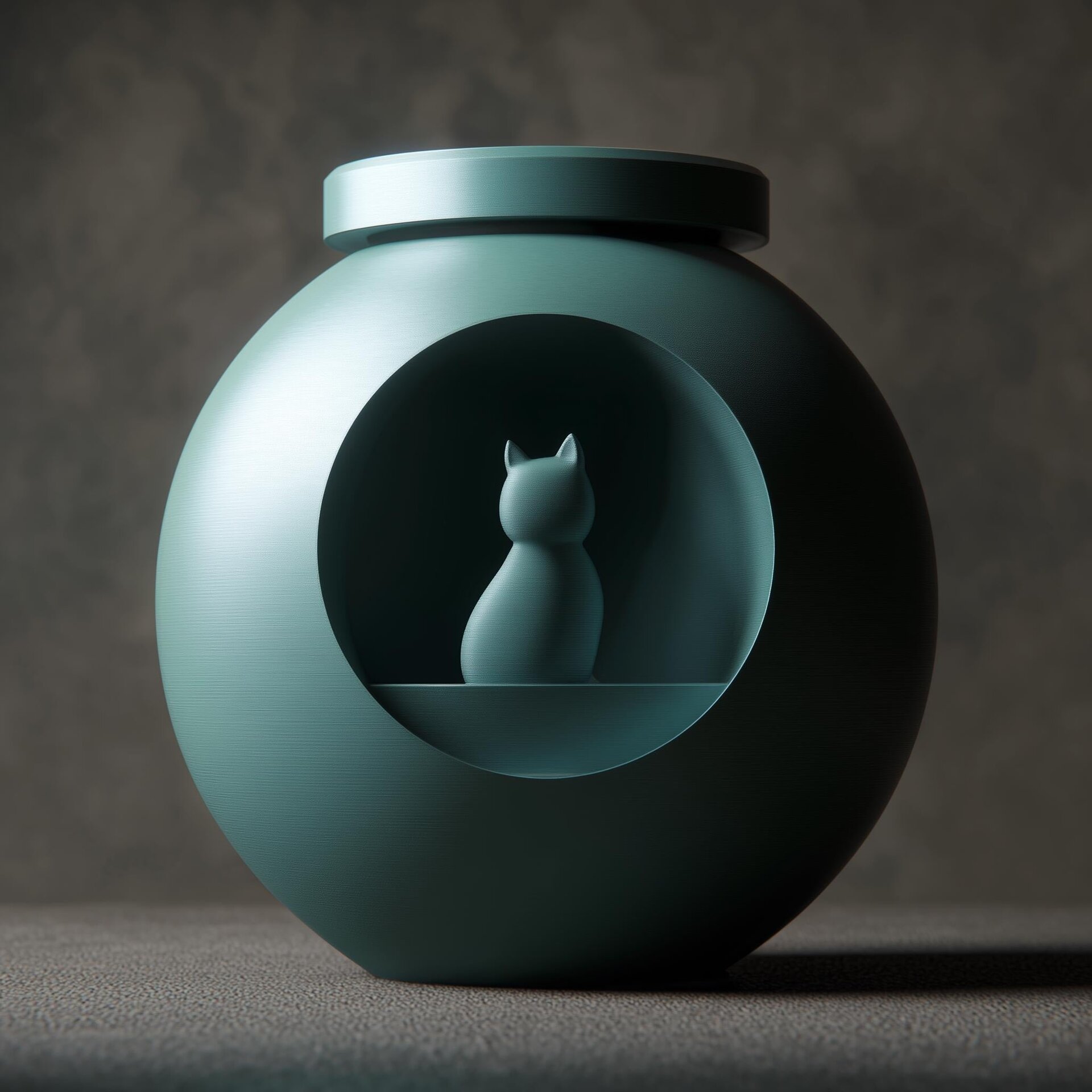 Urne commémorative boule chat imprimée en 3D