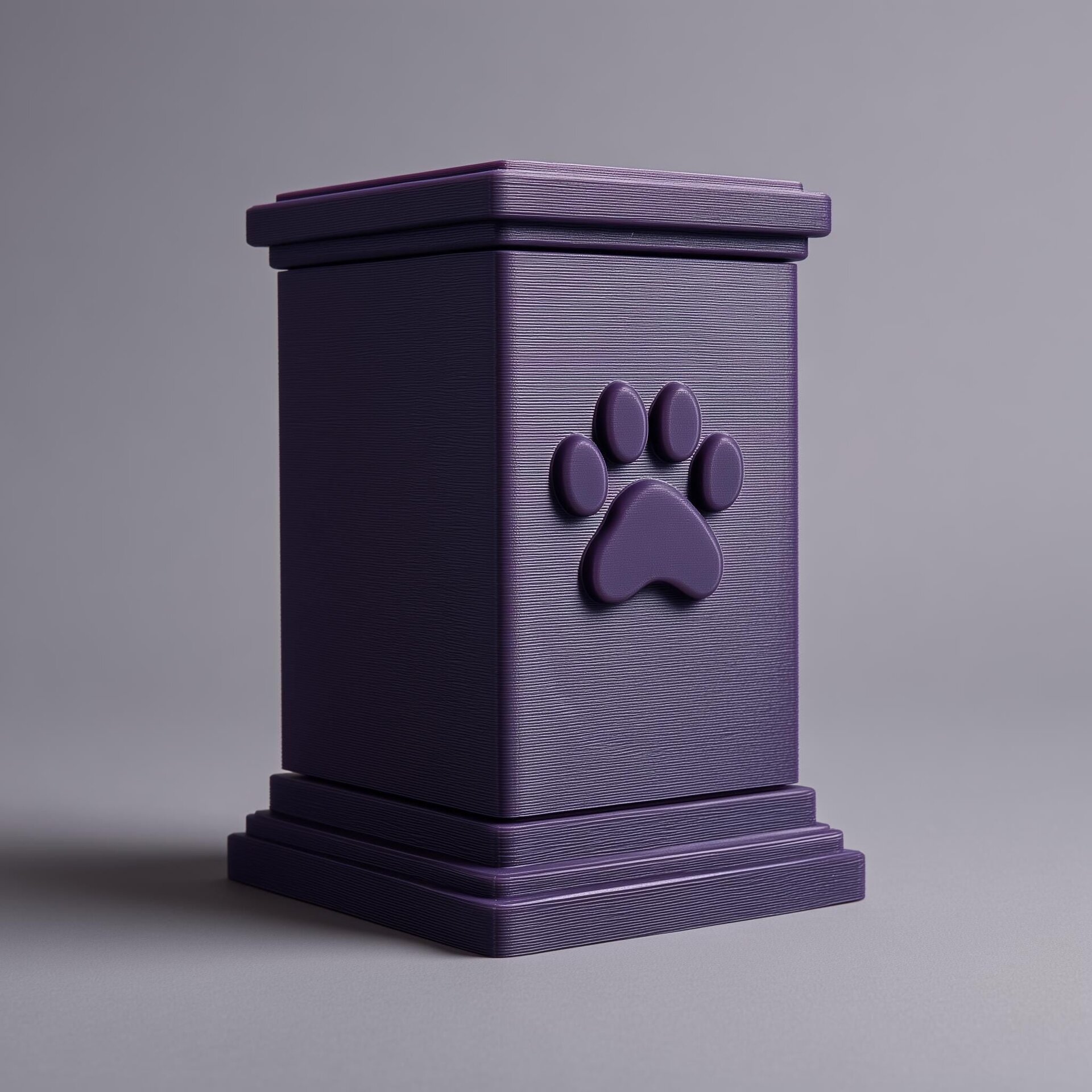 Urne commémorative boîte empreinte de patte imprimée en 3D