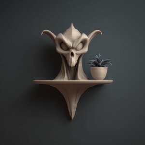 Étagère murale à cache-pot en forme de crâne imprimée en 3D
