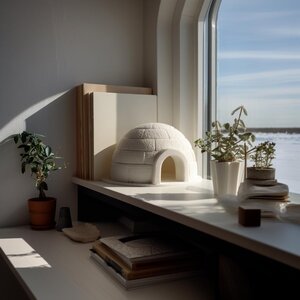 Décoration d'étagère iglou texturée imprimée en 3D
