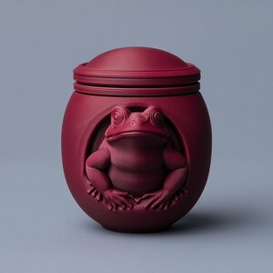 Urne commémorative grenouille imprimée en 3D | Objet souvenir sculpté pour animal