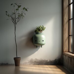 Cache-pot mural personnage imprimé en 3D | Porte-plante mignon