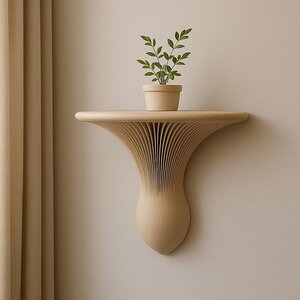 Étagère murale sculpturale en champignon imprimée en 3D