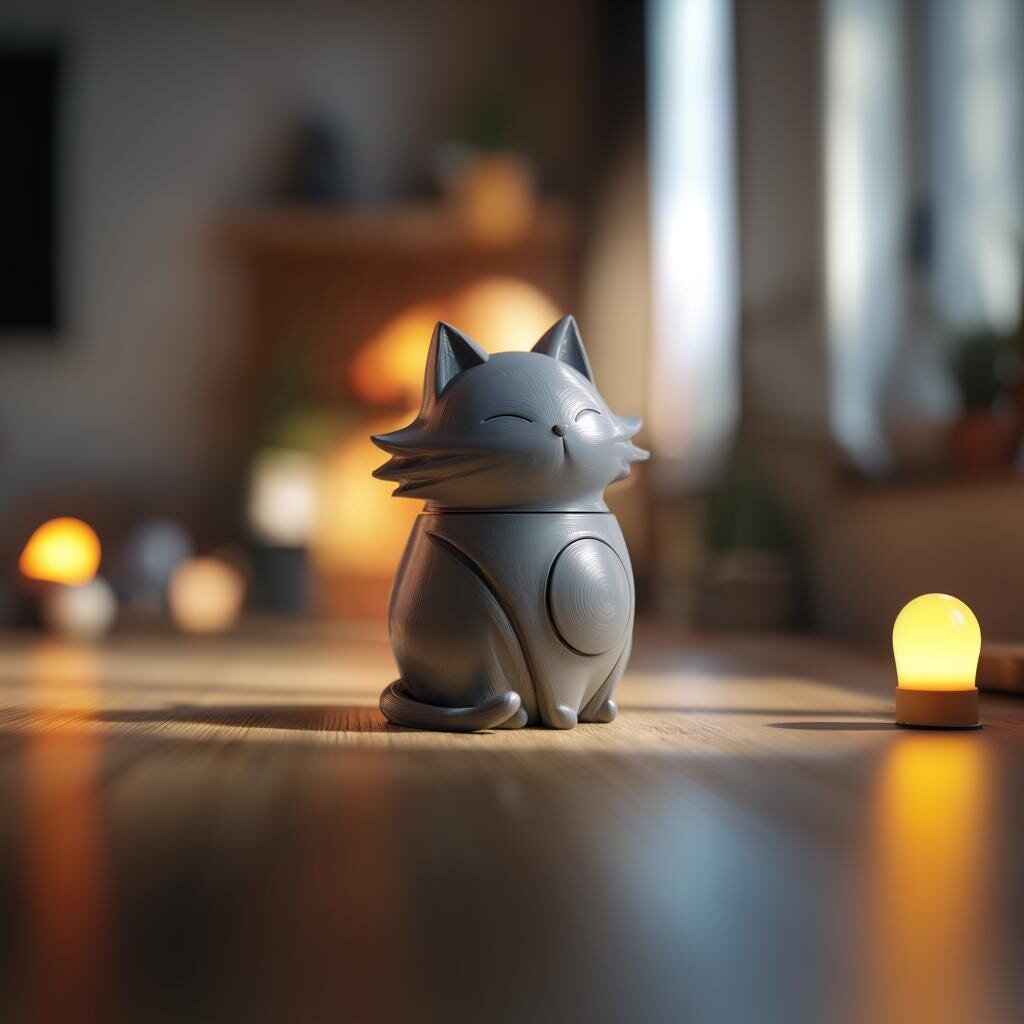 Urne commémorative chat assis | Objet souvenir imprimé en 3D