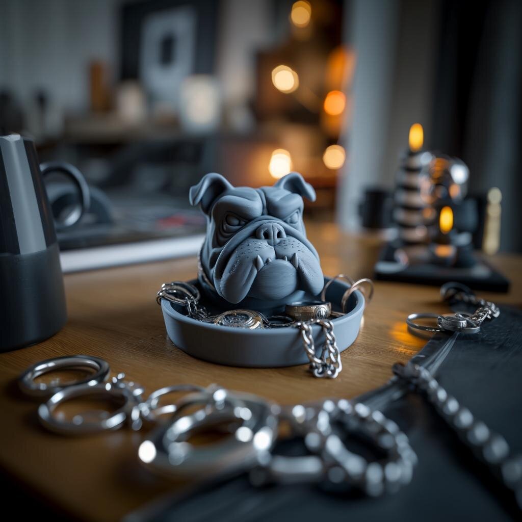 Organiseur à bijoux bouledogue | Plateau à montres imprimé en 3D