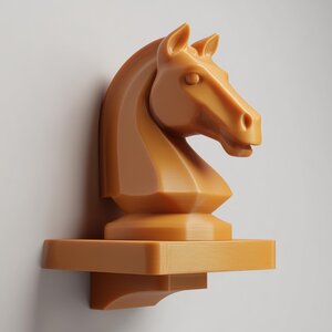 Étagère murale cavalier d'échecs imprimée en 3D