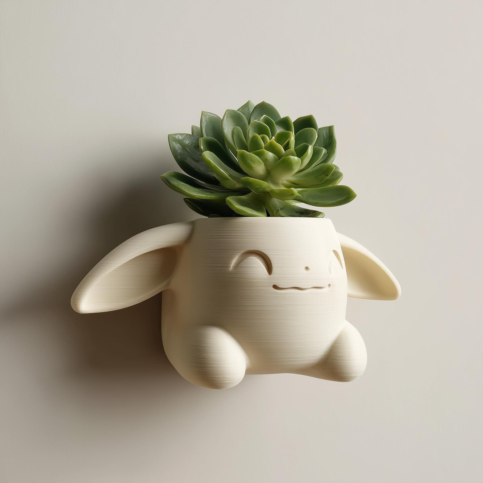 Cache-pot mural lapin fantastique imprimé en 3D | Porte-plante mignon