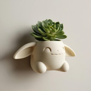 Cache-pot mural lapin fantastique imprimé en 3D | Porte-plante mignon