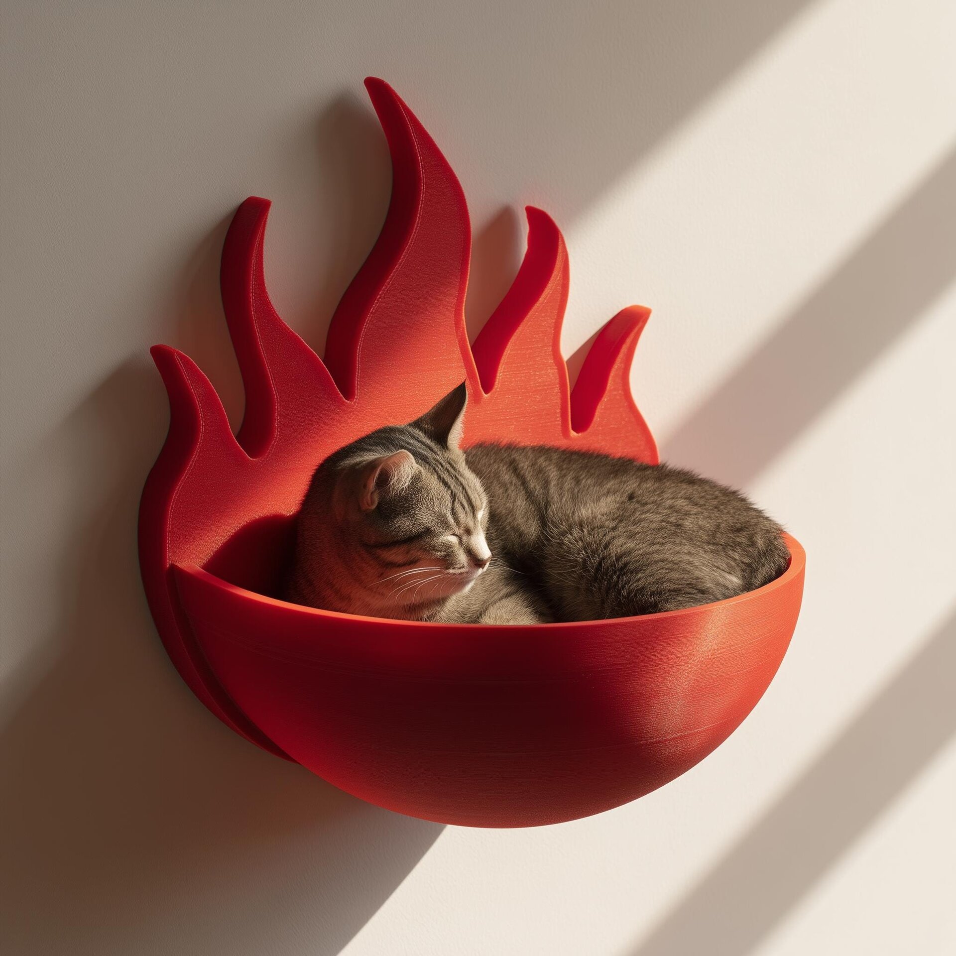 Lit mural sculptural pour chat imprimé en 3D