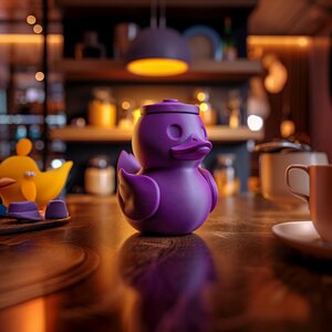 Urne commémorative canard arrondie | Objet souvenir oiseau imprimé en 3D