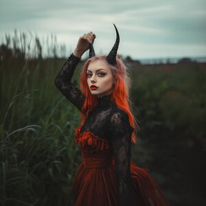 Bandeau cornes de démon gothique dark fantasy | Paire imprimée en 3D