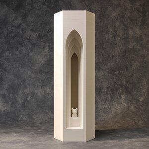 Urne commémorative tour chat gothique imprimée en 3D | Objet souvenir à arche