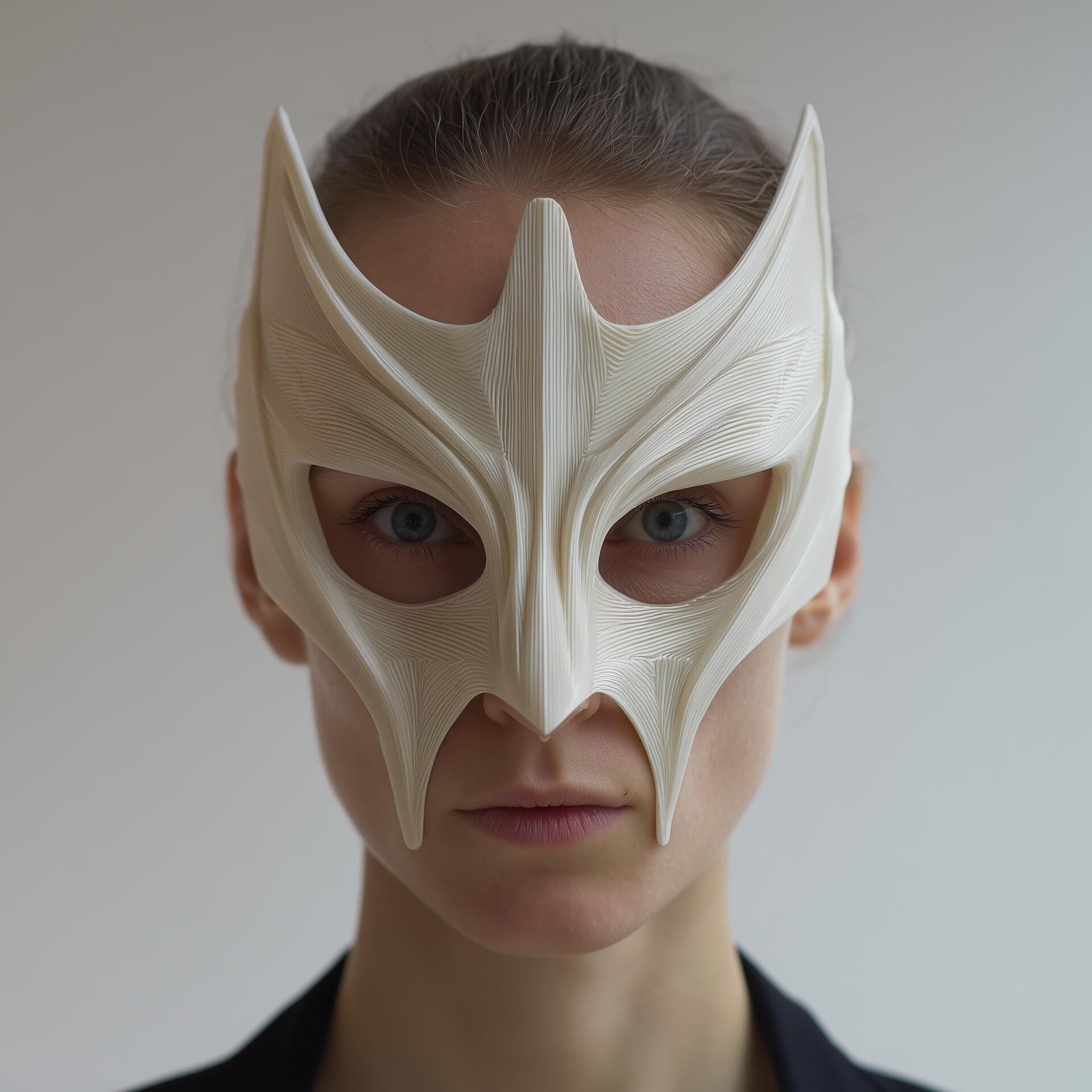 Masque futuriste à cornes imprimé en 3D | Pièce faciale de cosplay ajustable sur mesure