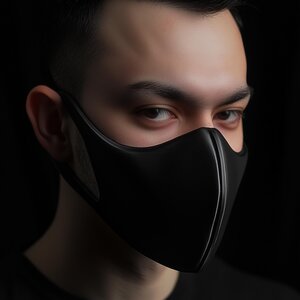 Masque de cosplay noir minimaliste imprimé en 3D