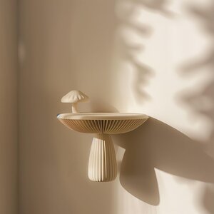 Étagère murale organique en champignon imprimée en 3D | Rebord d'exposition surélevé