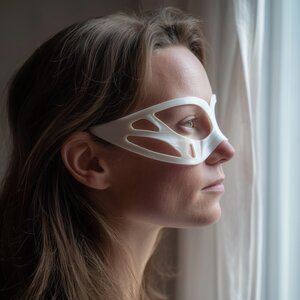 Masque contour des yeux minimaliste imprimé en 3D | Pièce faciale de cosplay futuriste