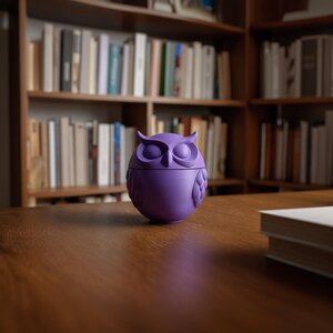 Urne commémorative minimaliste en forme de hibou imprimée en 3D